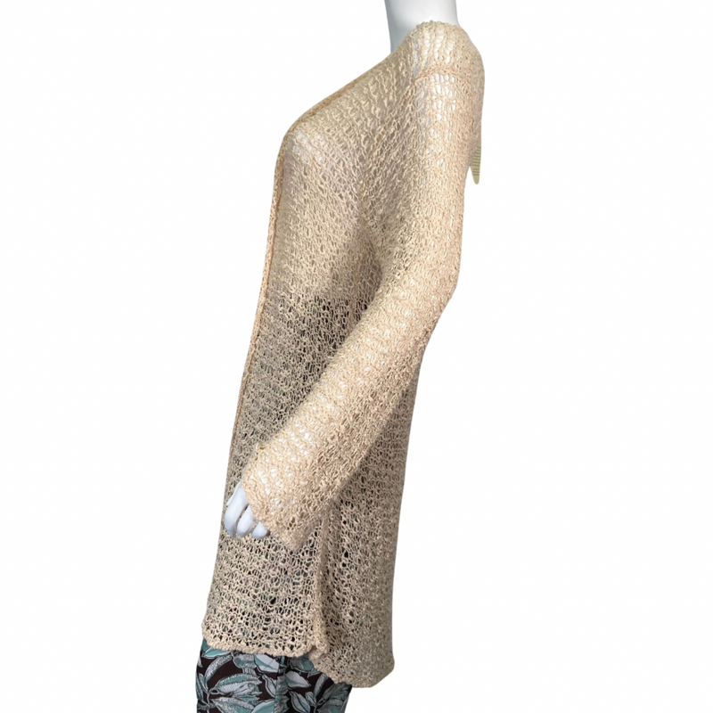 Load image into Gallery viewer, donated Cream Duster Sweater from Lani Lau Hawaii - side view
