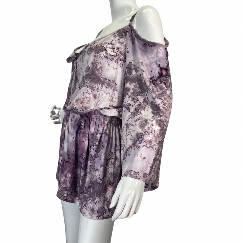 Load image into Gallery viewer, Splash Kimi Violet Dress from Lani Lau Hawaii - side view
