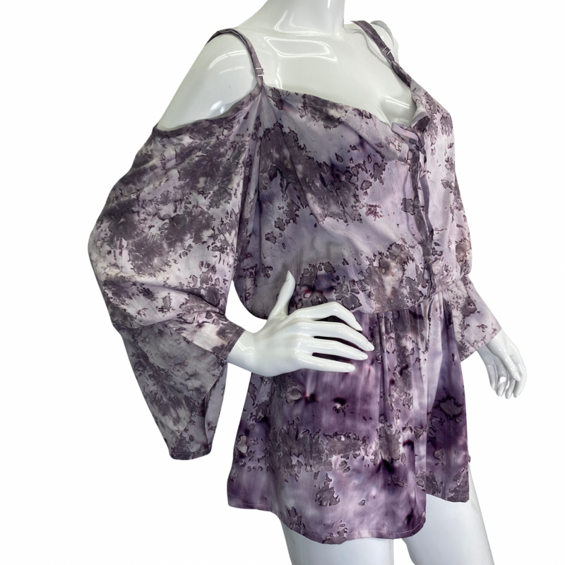 Load image into Gallery viewer, Splash Kimi Violet Dress from Lani Lau Hawaii - side view
