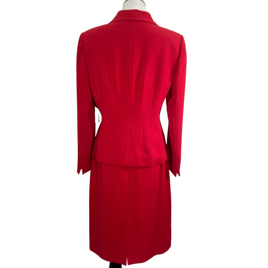 Cherry Red Skirt Suit Set (M)