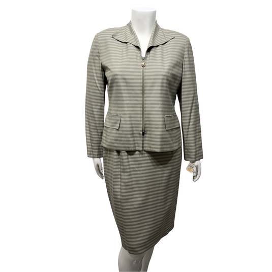 Christian Dior Stripped Jacket and Skirt Set