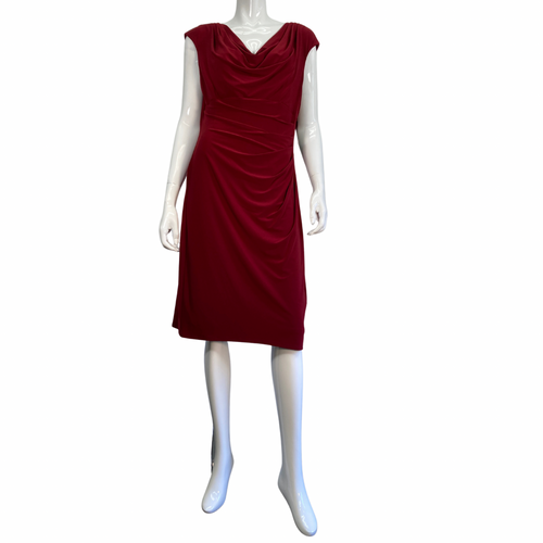 Ralph Lauren Burgundy Dress front full length view 