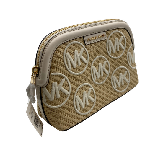Michael Kors Woven Cream Travel Pouch