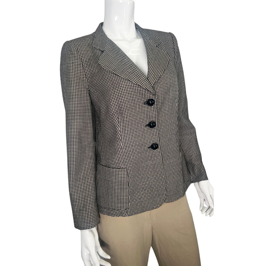 Vintage Black and Gray Print Blazer (L)