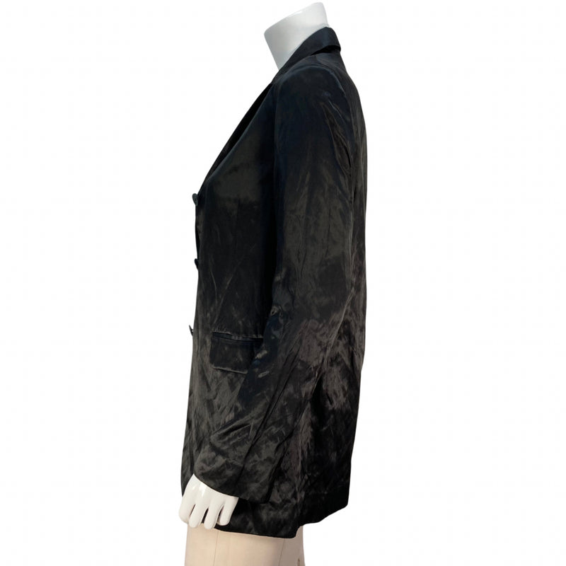 Load image into Gallery viewer, &amp; Other Stories Black Satin Blazer on mannequin side view
