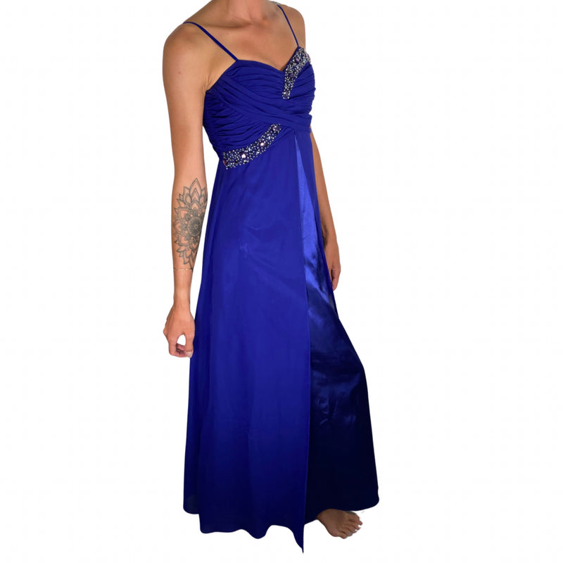 Load image into Gallery viewer, Adrianna Papell Royal Blue Beaded Formal Dress
