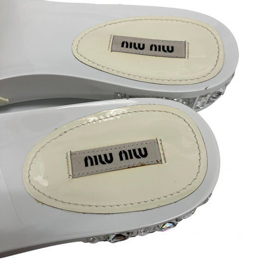 Miu Miu White Slide Sandals brand view