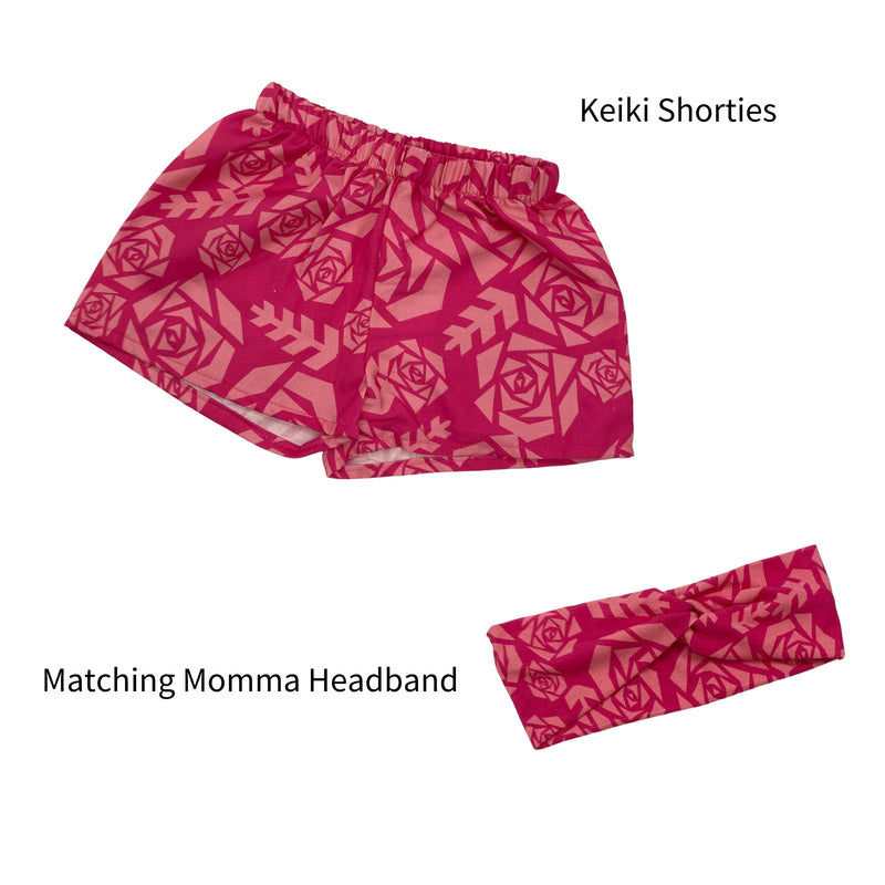 Load image into Gallery viewer, Pink Lokelani Shorties &amp; Headband Set
