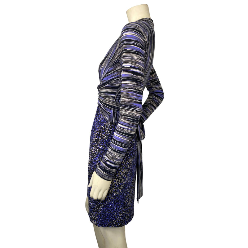 Load image into Gallery viewer, BCBG Maxazria Purple &amp; Black Dress
