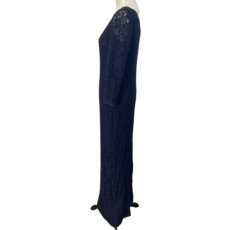 Load image into Gallery viewer, Navy Lace Gown (S)
