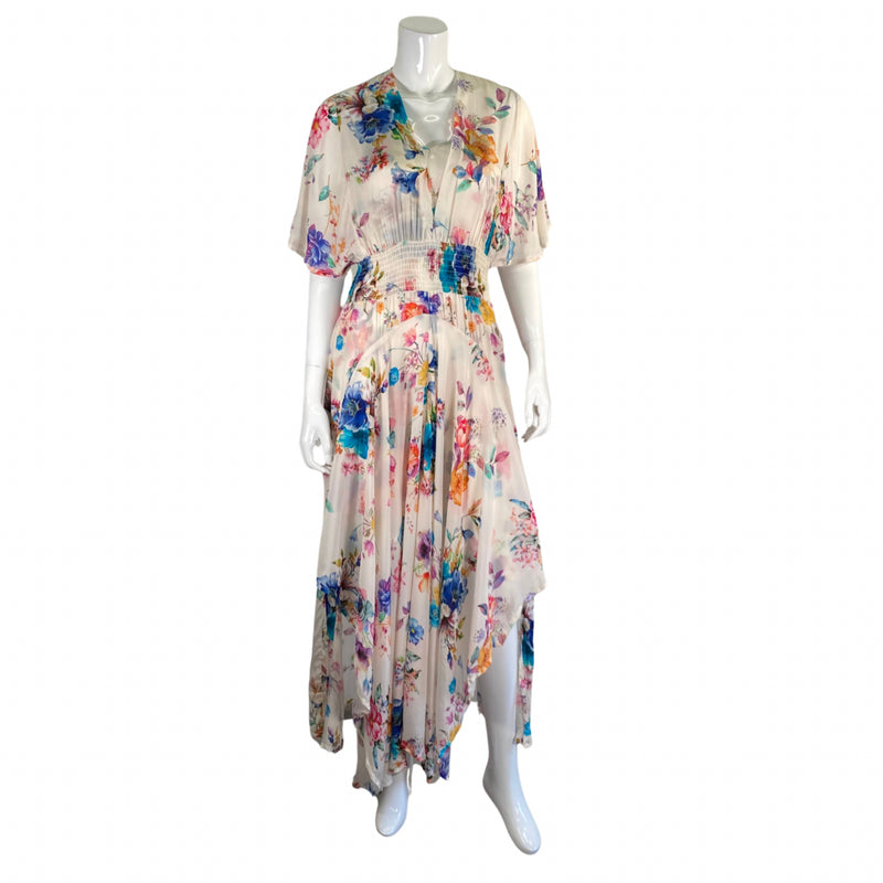 Load image into Gallery viewer, Tolani Cream Floral Maxi Dress on mannequin front view
