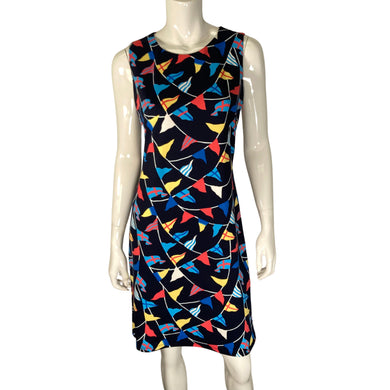 J. Mclaughlin Flag Print Stretchy Dress on mannequin front view