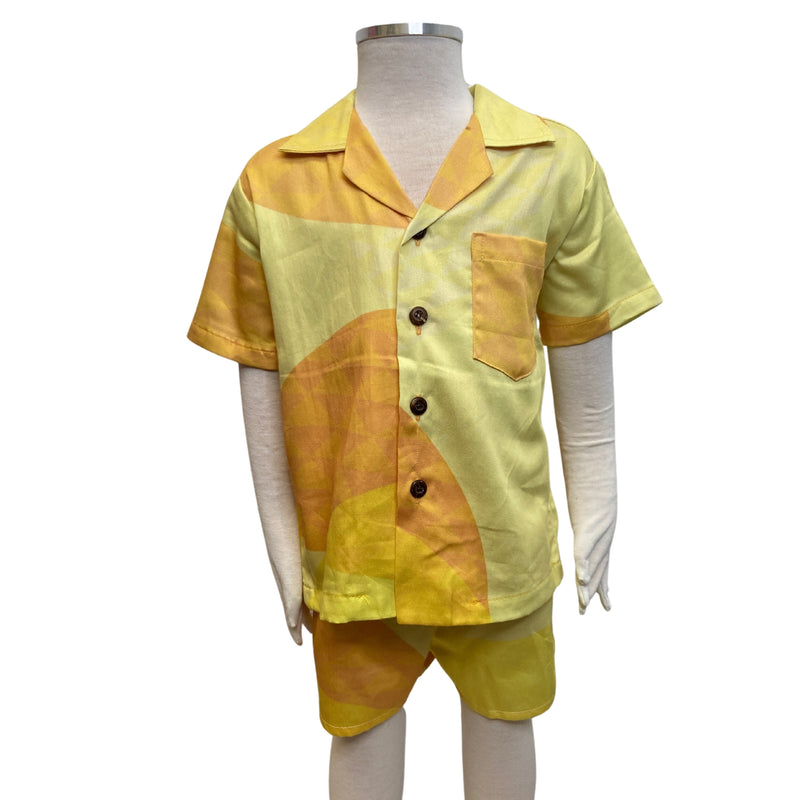 Load image into Gallery viewer, Keiki Melemele Aloha Shirt &amp; Shorties
