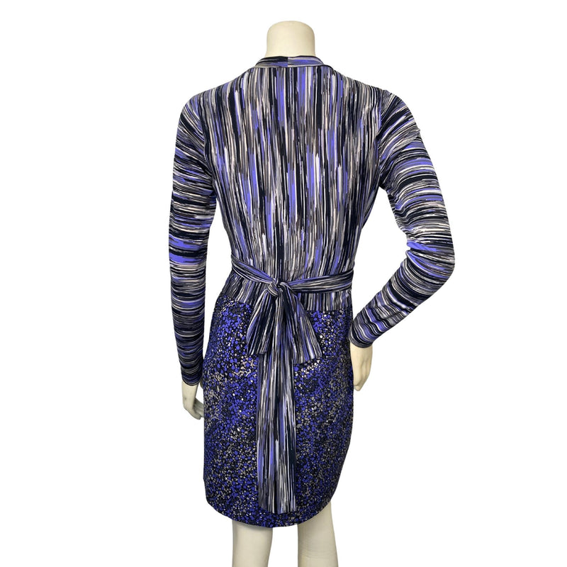 Load image into Gallery viewer, BCBG Maxazria Purple &amp; Black Dress
