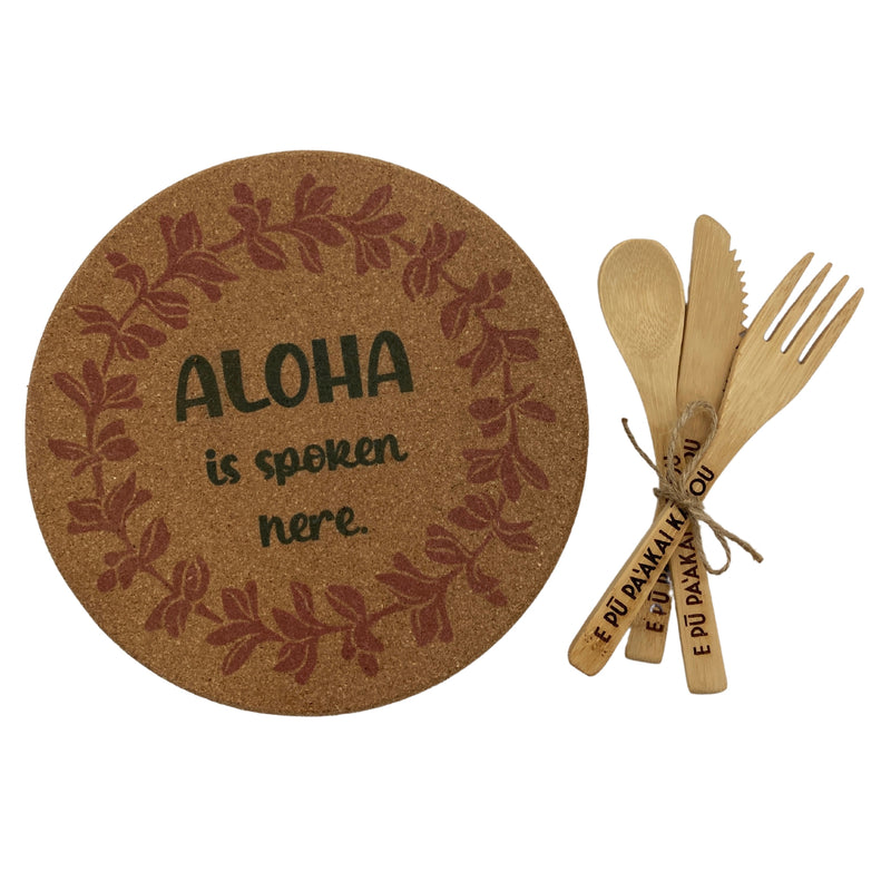 Load image into Gallery viewer, Trivet &amp; E Pū Paʻakai Kakou Utensil Set
