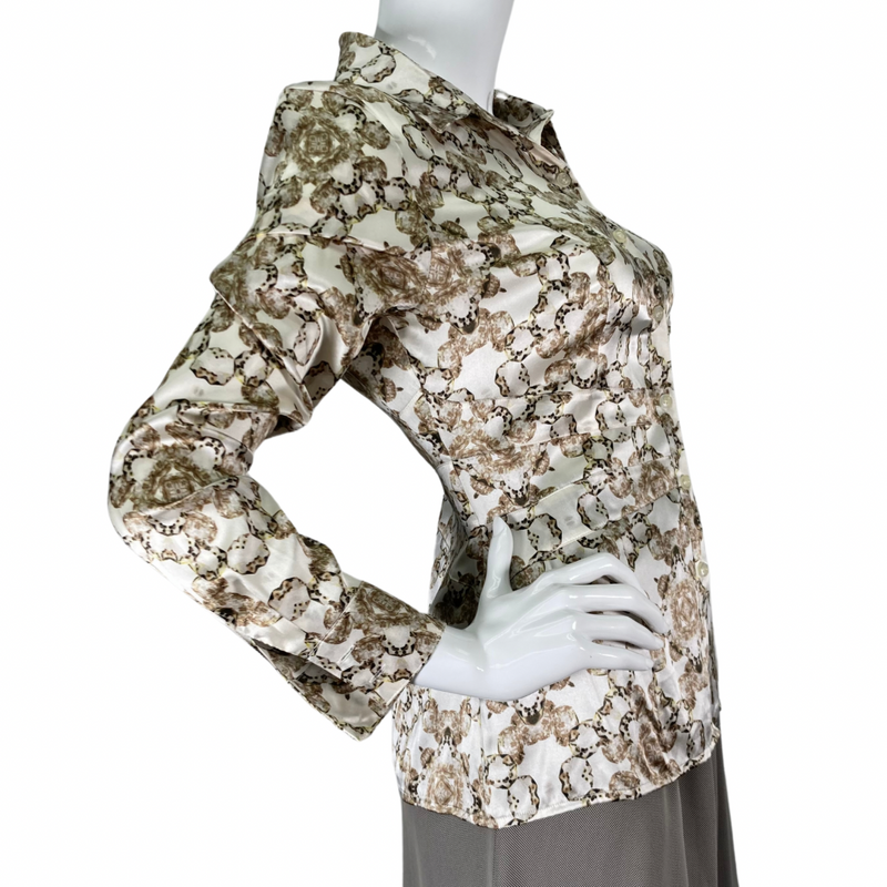 Load image into Gallery viewer, Cache Silk Abstract Patterned Blouse
