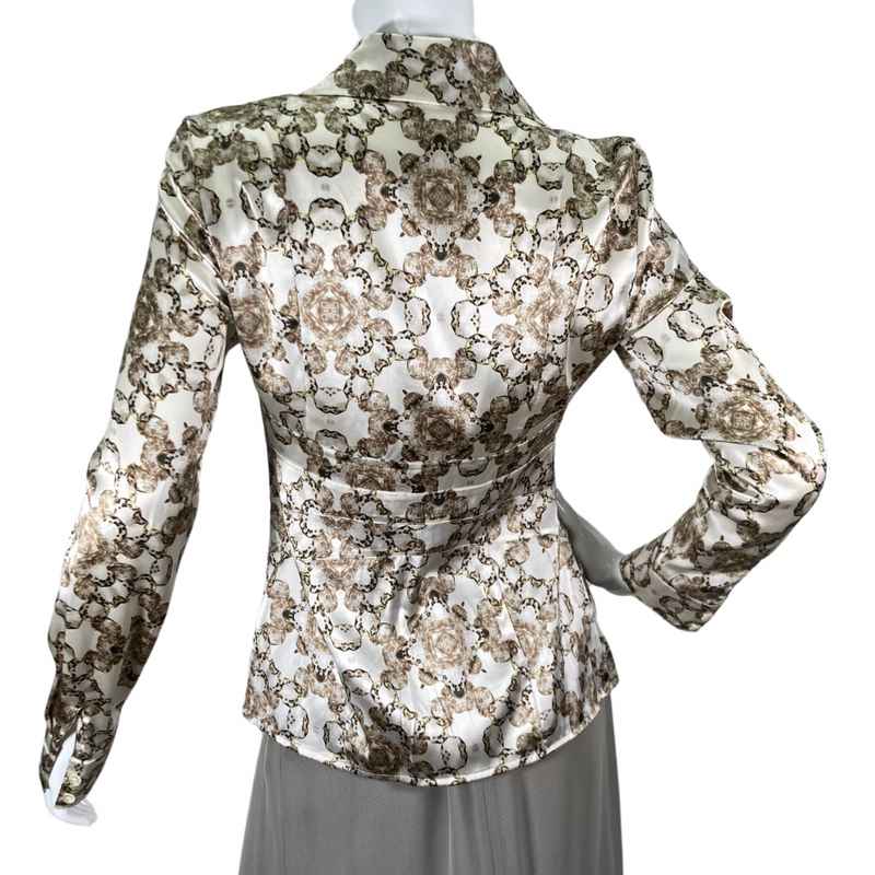 Load image into Gallery viewer, Cache Silk Abstract Patterned Blouse
