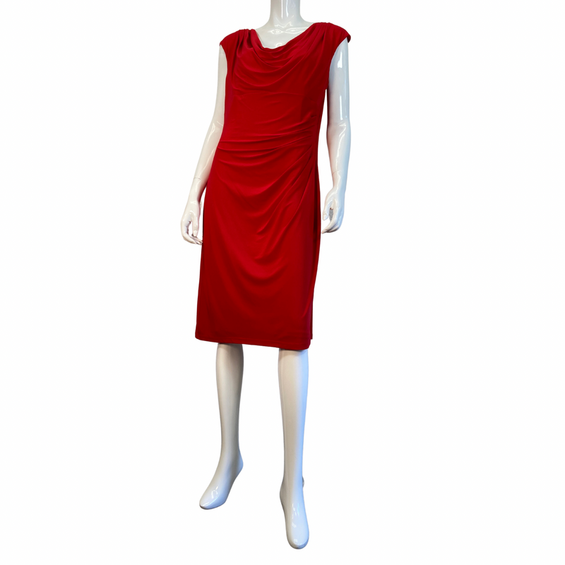 Load image into Gallery viewer, Ralph Lauren Stunning Red Dress full lenght view on mannequin
