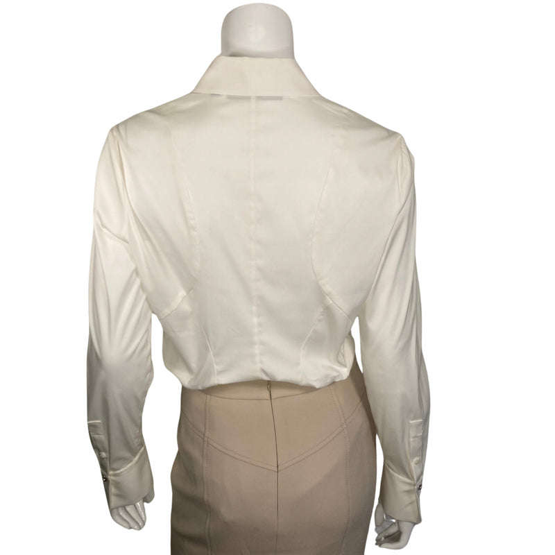 Load image into Gallery viewer, Per Se White Gem Button Up Shirt by YWCA O&#39;ahu
