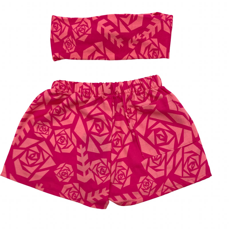 Load image into Gallery viewer, Pink Lokelani Shorties &amp; Headband Set
