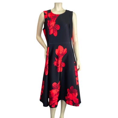 Black Dress with Red Flowers (XL)