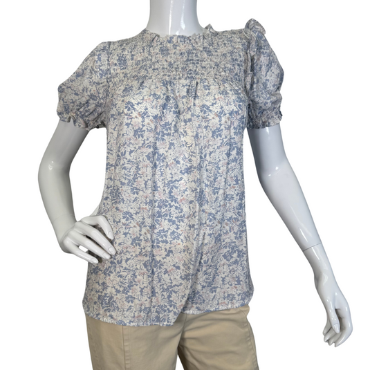 Eden In Love Delicate Light Blue Floral Blouse