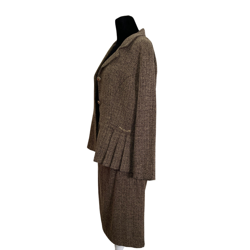 Load image into Gallery viewer, Brown Vintage Skirt Suit Set (M)
