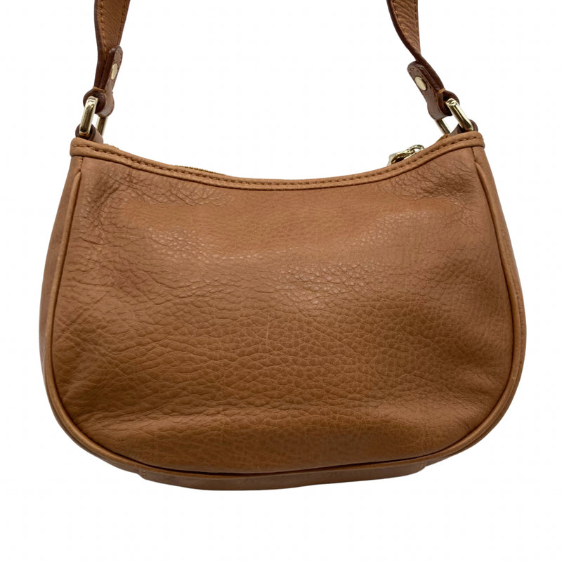 Load image into Gallery viewer, Cole Haan Tan Woven Crossbody Purse back view
