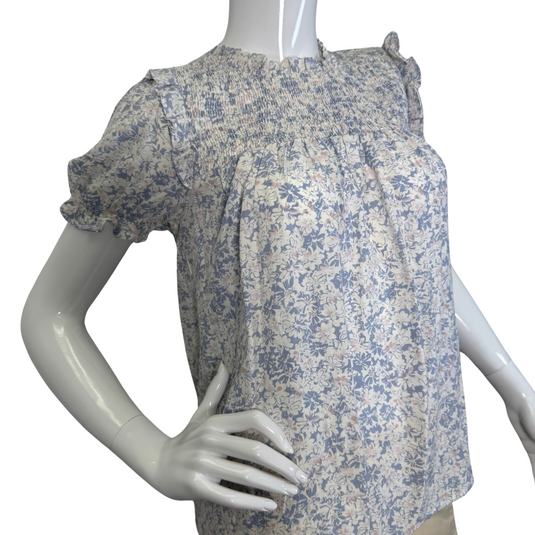 Eden In Love Delicate Light Blue Floral Blouse