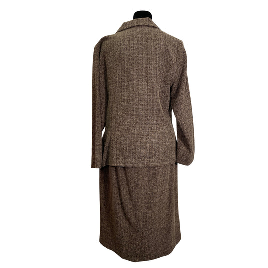 Brown Vintage Skirt Suit Set (M)