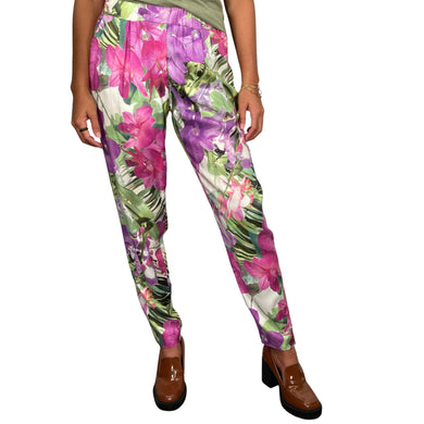Trina Turk Floral Jogger Bottoms on model front view