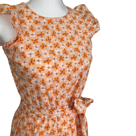 Orange and White Flower Dress (XXS)
