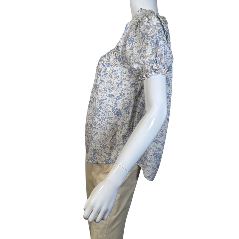 Load image into Gallery viewer, Eden In Love Delicate Light Blue Floral Blouse
