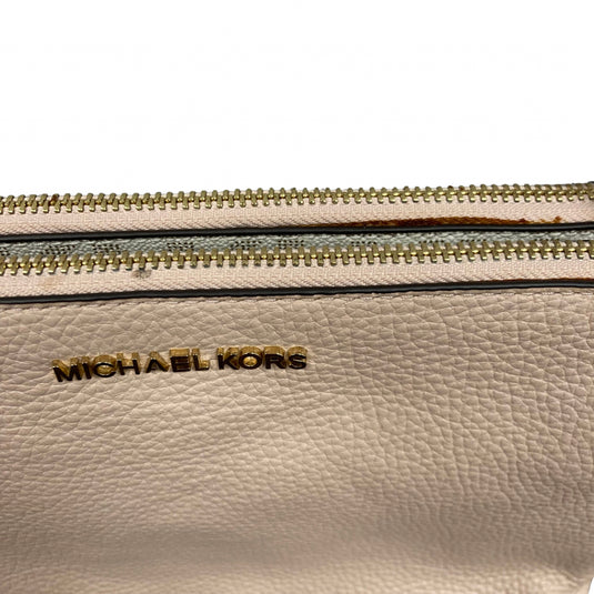 Michael Kors Pink and White Crossbody Purse detail view