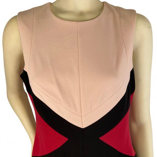 Calvin Klein Pink & Red Sheath Dress