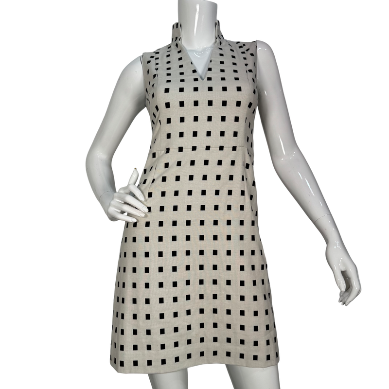 Load image into Gallery viewer, Akris Punto Beige Geometric Sleeveless Dress
