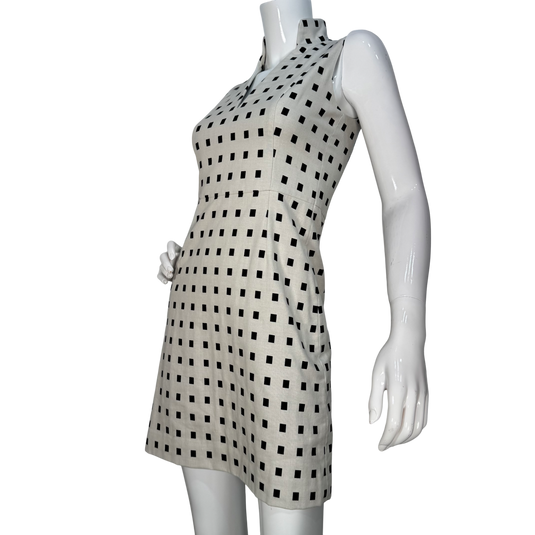 Akris Punto Beige Geometric Sleeveless Dress