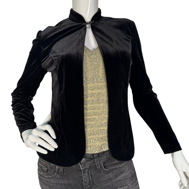 Alex Evenings Black Velvet Keyhole Jacket