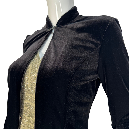Alex Evenings Black Velvet Keyhole Jacket