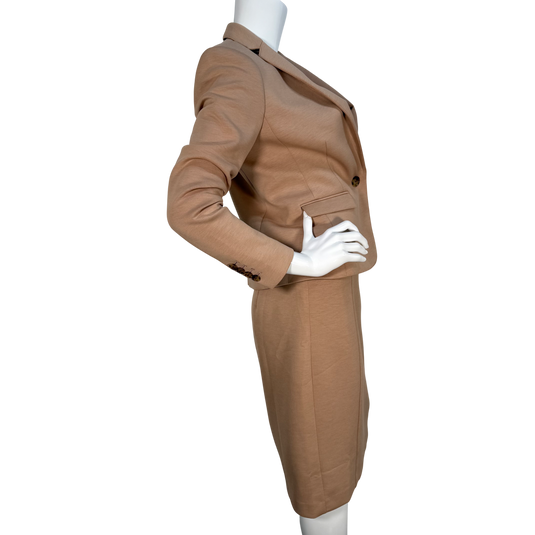 Ann Taylor Camel Brown Tailored Skirt Suit
