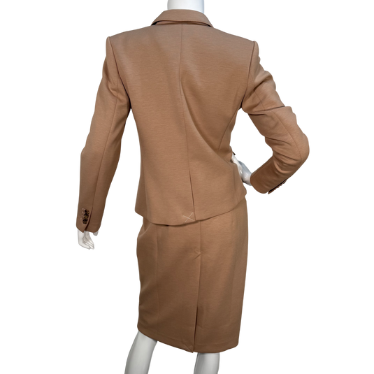 Ann Taylor Camel Brown Tailored Skirt Suit