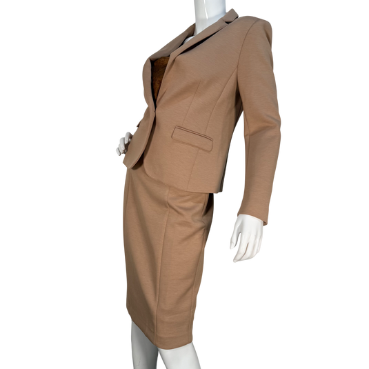 Ann Taylor Camel Brown Tailored Skirt Suit