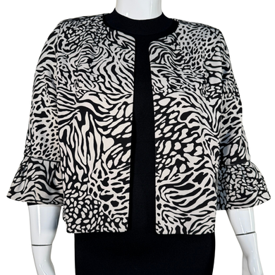Anne Klein Black and White Zebra Blazer