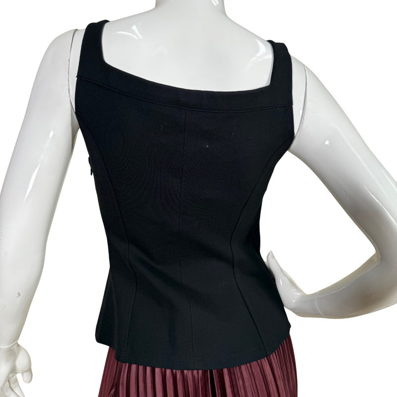 Load image into Gallery viewer, Black sleeveless top on a mannequin with a white background
