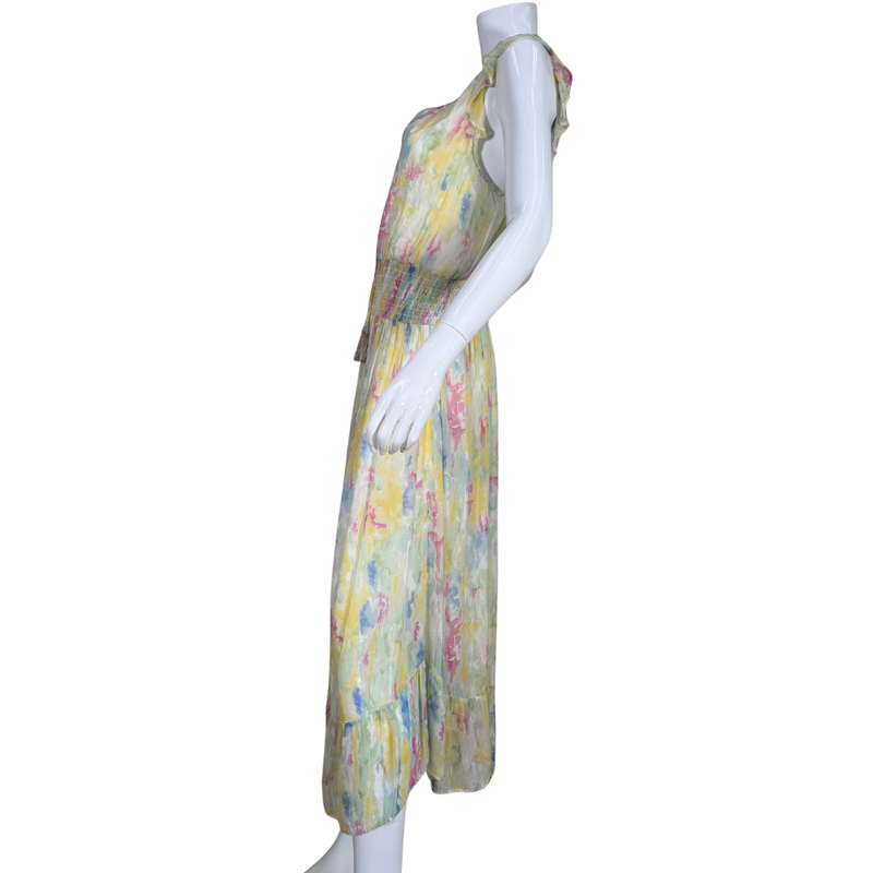 Load image into Gallery viewer, Mannequin wearing a colorful floral dress on a white background
