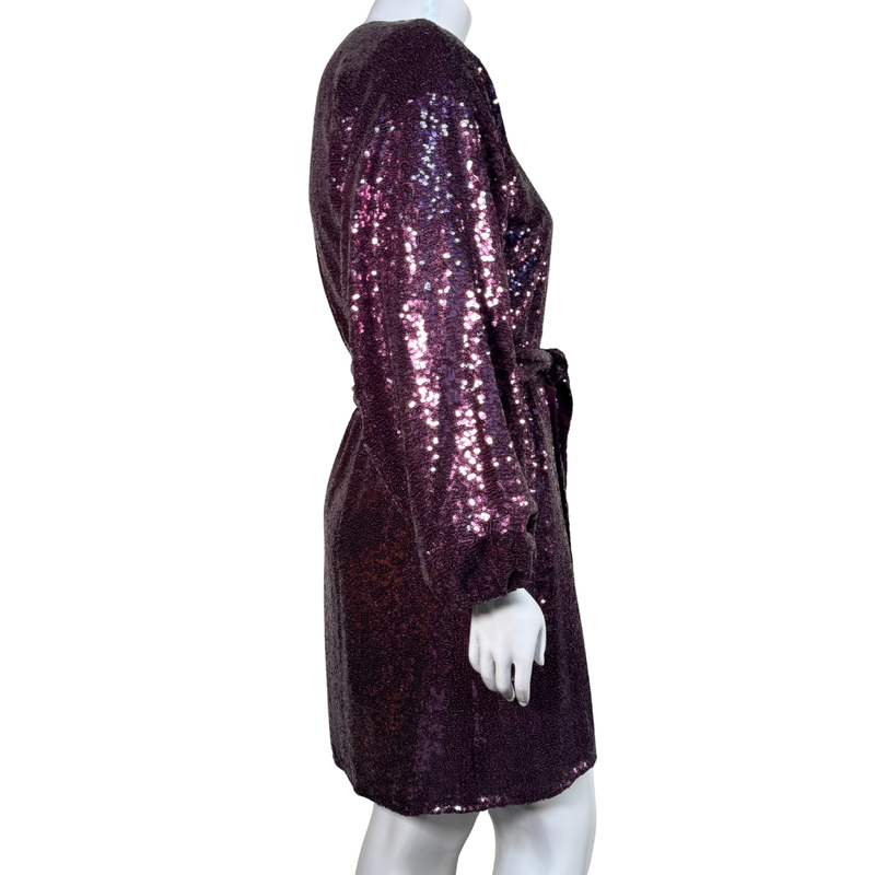 Load image into Gallery viewer, Anthropologie Purple Seqin Evening Dress
