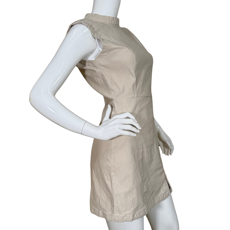 Load image into Gallery viewer, Beige dress on a white mannequin against a white background

