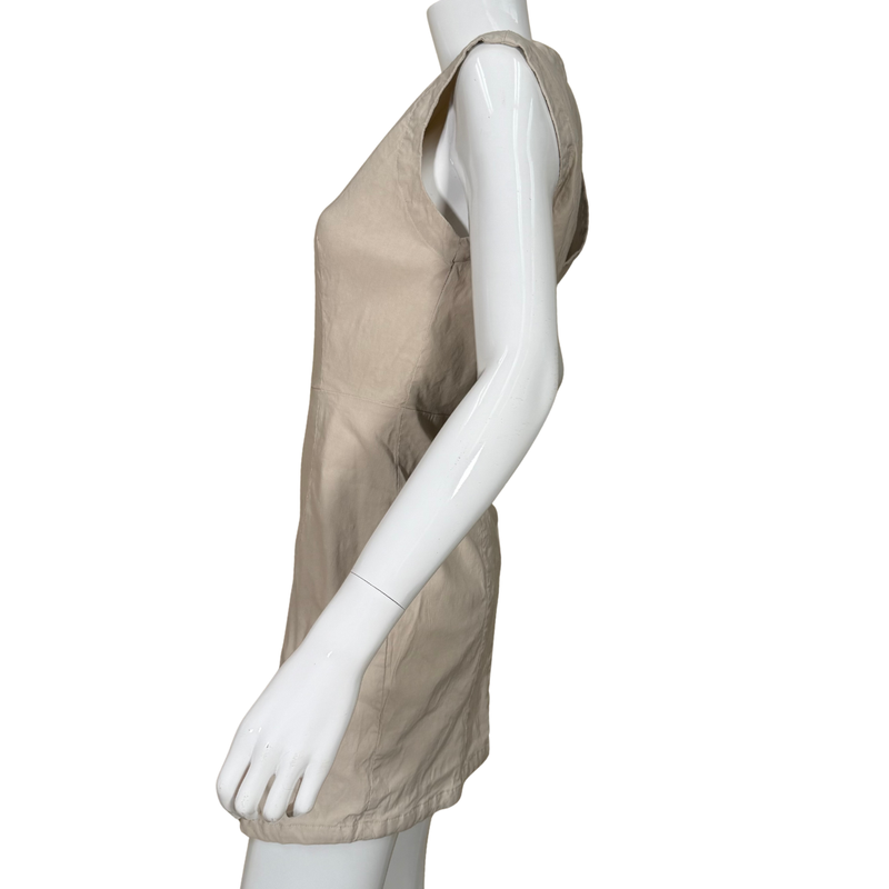 Load image into Gallery viewer, Beige sleeveless top on a white mannequin against a white background
