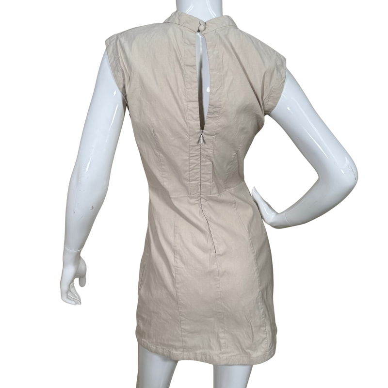 Load image into Gallery viewer, Beige dress on a mannequin against a white background
