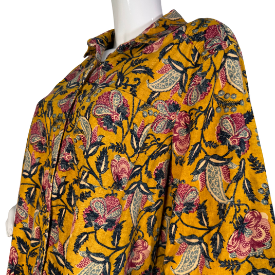 Anthropologie – Golden Floral Button-Down Blouse